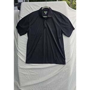 IZOD Golf Polo Shirt Mens Large Black Performance Short Sleeve Knit Stretch